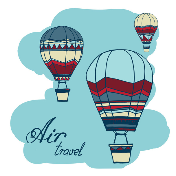 hot air balloons floating in the sky - Vettoriali, immagini