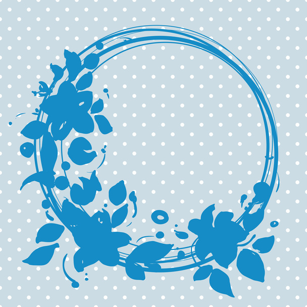 Blue cute floral background - Vektör, Görsel