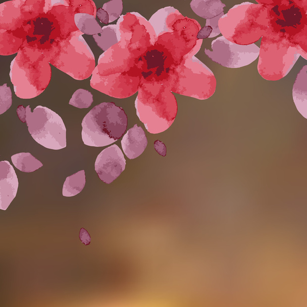 水彩画の花模様 - ベクター画像