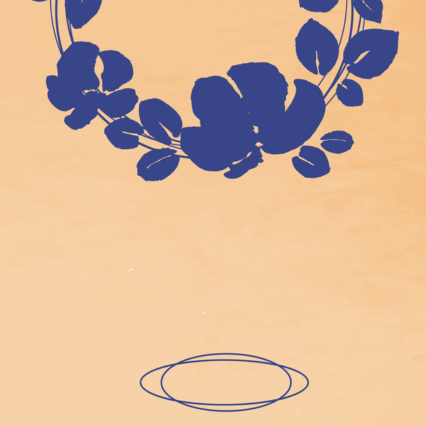 Floral round frame - Vektor, kép