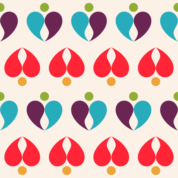 Abstract dots and droplets, creating a heart. Seamless pattern - Vetor, Imagem