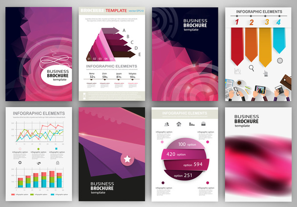 Fondos púrpuras, infografías de conceptos abstractos e iconos
 - Vector, imagen