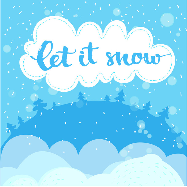 winter card with white snow - Вектор, зображення
