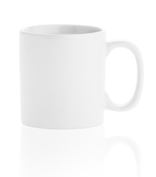 白い背景に白いコーヒーカップ - 写真・画像