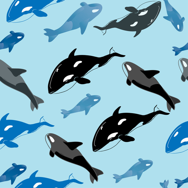 Pattern Whales - Vektör, Görsel