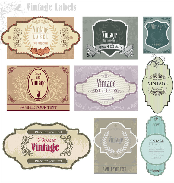 Set of ornate vintage labels - Vector, Image