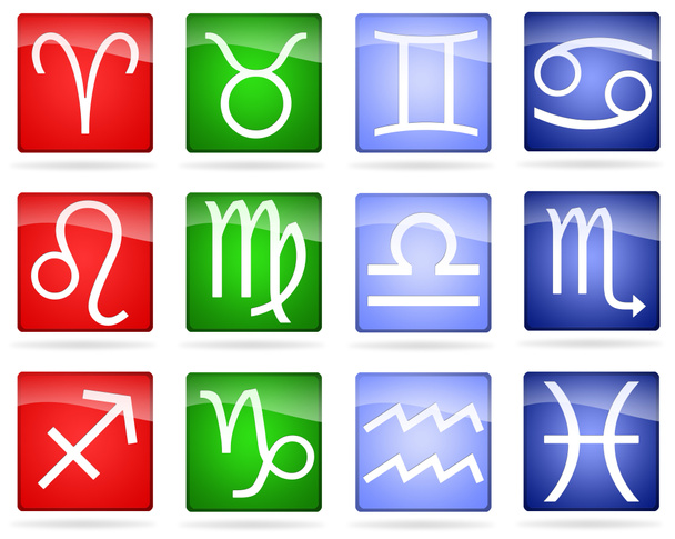 kolekcja przyciski znaki zodiaku - Zdjęcie, obraz