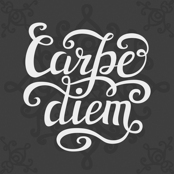 Cartaz tipográfico com letras à mão 'Carpe die'
 - Vetor, Imagem