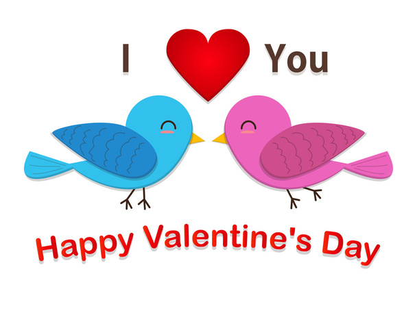 couple cute bird are in love - Vector, Image