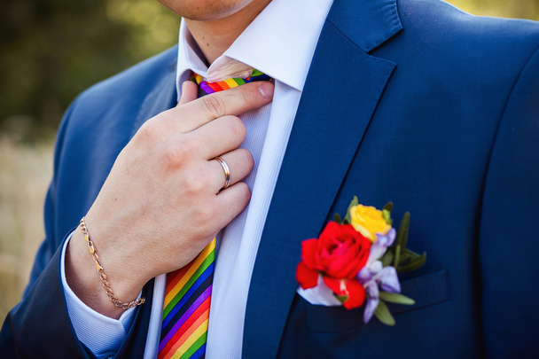Groom  with the boutonniere - Photo, Image
