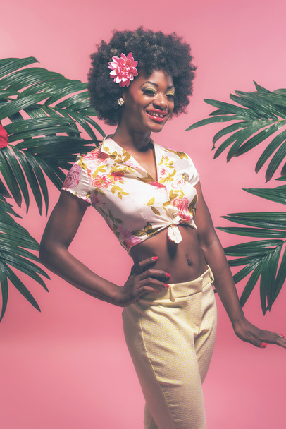 Tropické Afro americký Pin-up - Fotografie, Obrázek