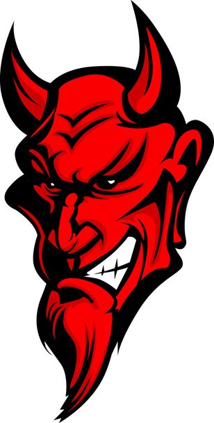 Dämonen Teufel Maskottchen Kopf Vektor Illustration - Vektor, Bild