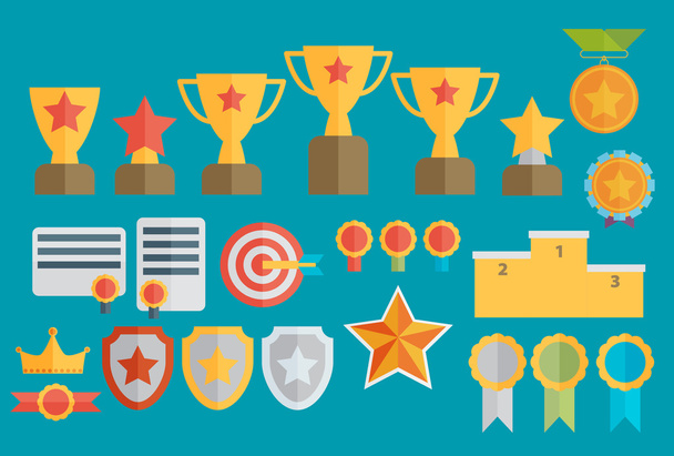 Trophy and awards icons set - Vecteur, image