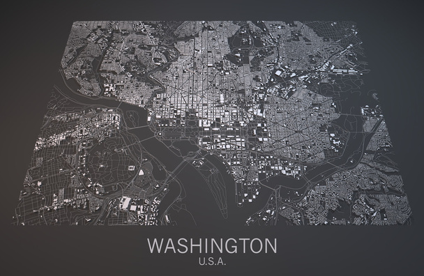 Mapa, Washington, USA - Fotografie, Obrázek