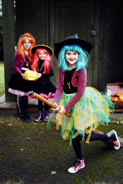 Halloween čarodějnice na koštěti - Fotografie, Obrázek