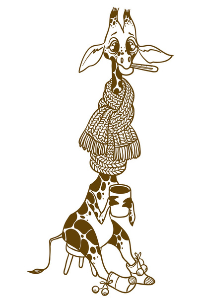 Illustration of cartoon cute giraffe - Vector, Image