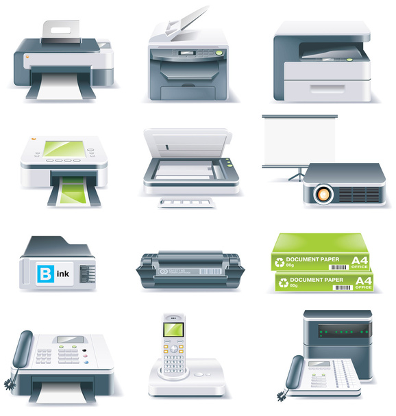 Vector detailed computer parts icon set. Part 4 - Vector, Image