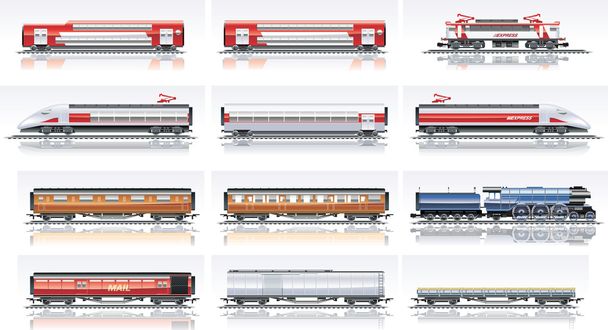 Векторний набір значків залізничного транспорту
 - Вектор, зображення