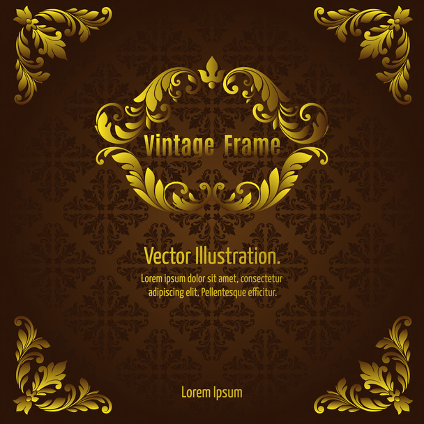 Marco de oro vintage
 - Vector, imagen