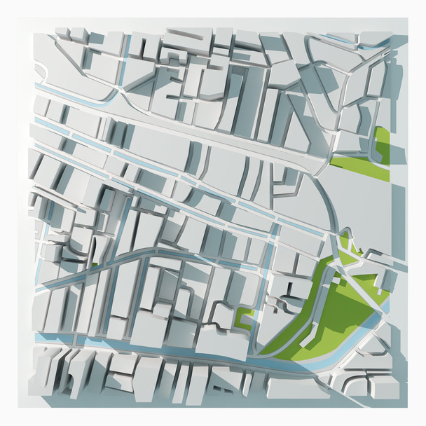 Mapa da cidade 3D simples
 - Foto, Imagem