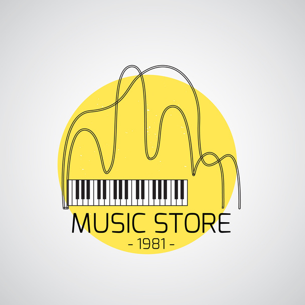 Music emblem icon - Вектор,изображение