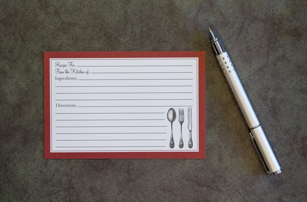Blank Recipe Card and Pen - Photo, Image