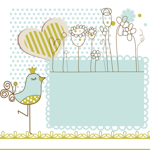 Baby shower with frame for text - Vector, Image