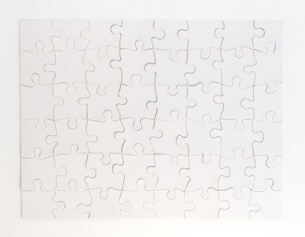 Completed White Jigsaw Puzzle - 写真・画像