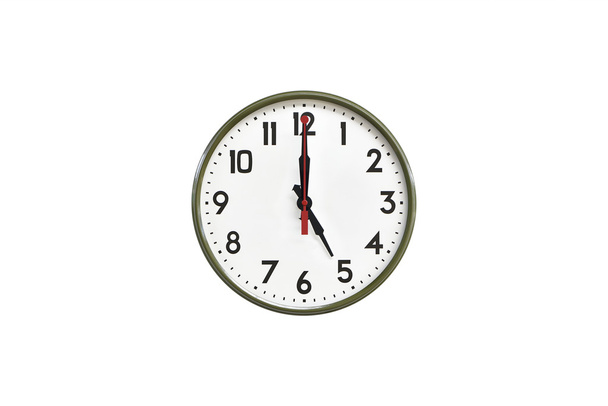Zelené nástěnné hodiny. Pět hodin - Fotografie, Obrázek