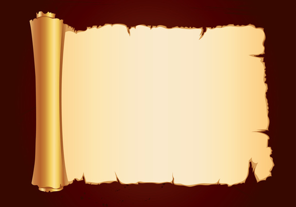 Old parchment gold scroll gorizontal - Vector, Image