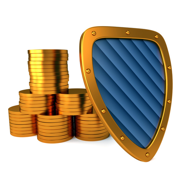 shield with dollar sign, excellent 3d illustration - Foto, afbeelding