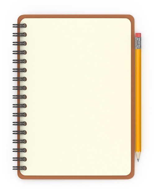 Notepad with pencil on white background. - Foto, immagini