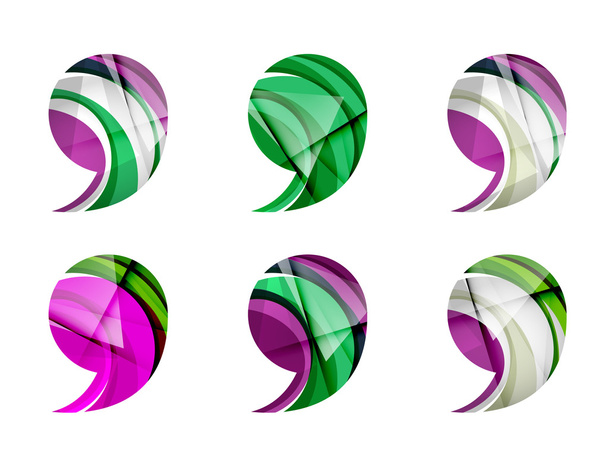 Set of abstract comma icon - ベクター画像