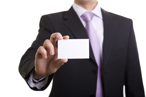 Businessman showing is card - 写真・画像