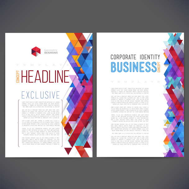 Business template design, brochure - Vettoriali, immagini