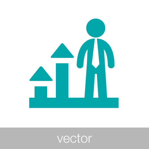 Businessman presenting business growth - Business icon - Vektor, kép