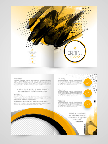 Abstract Two page Business Brochure, Flyer or Template. - Vector, Image