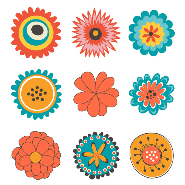 Beautiful collection of floral decorative elements - Vector, Image