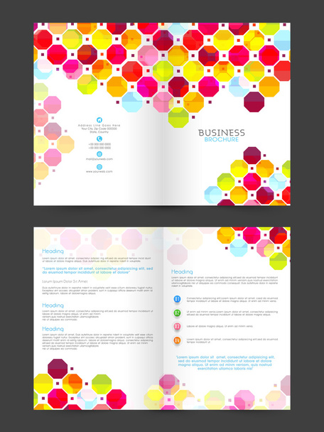 Two page Business Brochure, Template or Flyer design. - Vector, Image