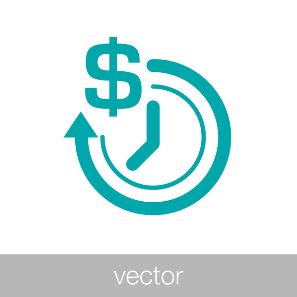 tiempo es el icono del dinero - Vector, imagen