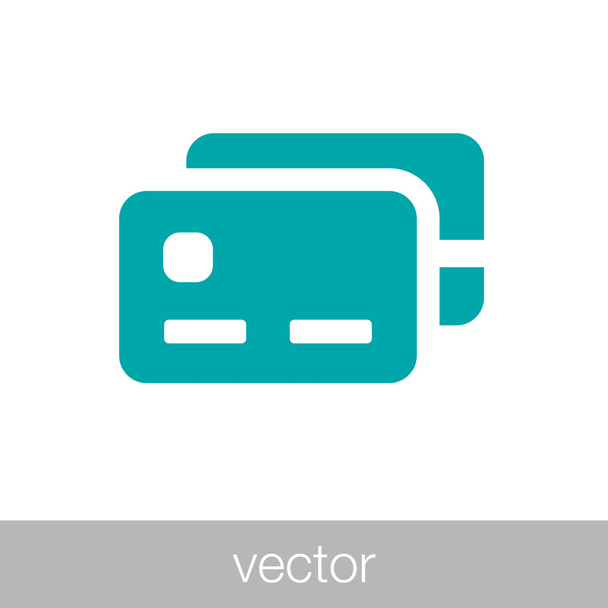 Credit card icon - Plastic money icon - financial symbol - Vector, Image
