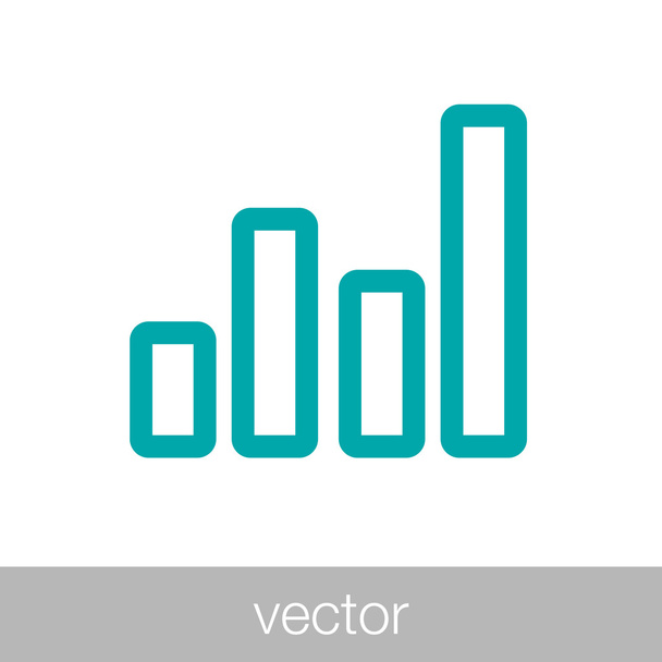 Zakelijke grafiek icon - groei bar grafiek pictogram - Vector, afbeelding
