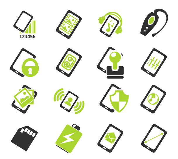 Κινητό ή κινητό τηλέφωνο, smartphone, προδιαγραφές και λειτουργίες - Διάνυσμα, εικόνα