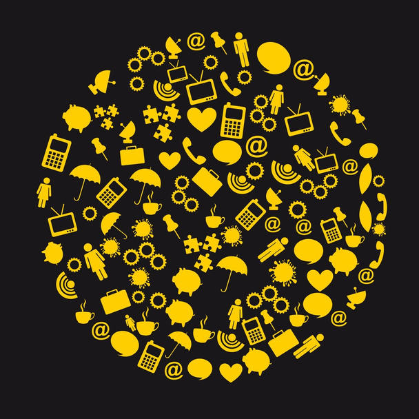 Ícones de círculo amarelo
 - Vetor, Imagem