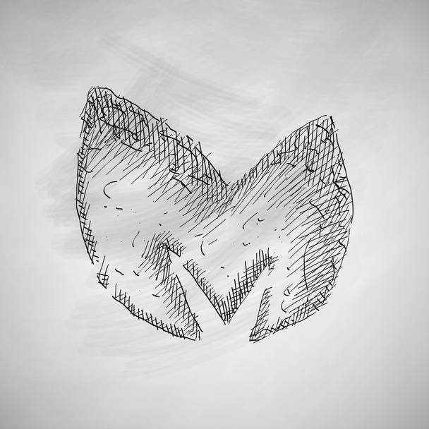 листя значка рука намальована на крейдяній дошці
 - Вектор, зображення