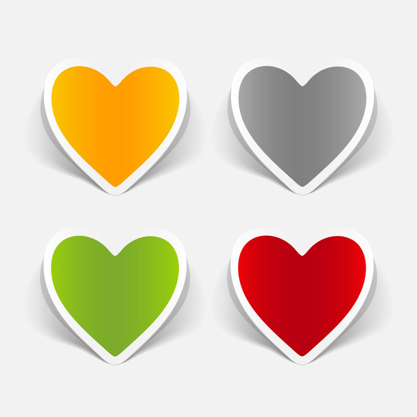 heart sticker with shadow - Вектор,изображение