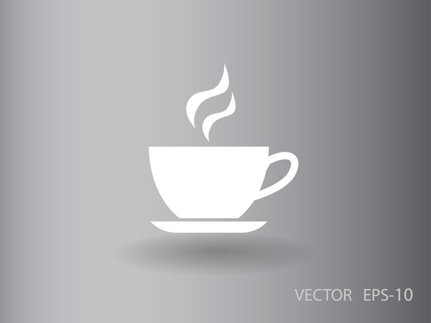 Plochý dlouhý stín šálek horké nápoje ikony, vektorové ilustrace - Vektor, obrázek