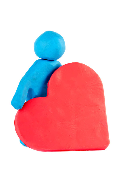 Gyurma ember szívét gyurmát - Fotó, kép