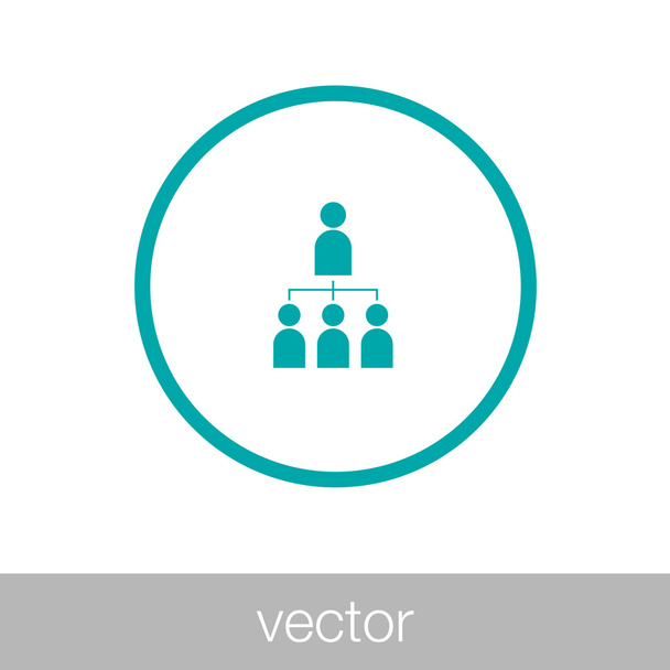 Icono abstracto de la red empresarial - Gestión abstracta de los recursos humanos
 - Vector, imagen
