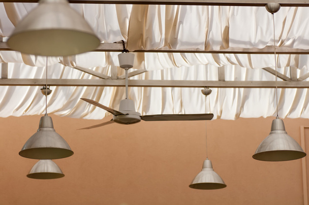 Lamps in metallic lamp shades - Photo, Image